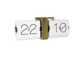 White And Brass Flip Clock Gillies