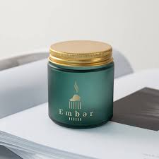 4oz Custom Green Amber Glass Candle Jar
