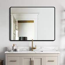wellfor 48 in framed bathroom mirror 48