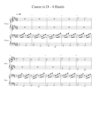 Free sheet music easy piano canon in d pachelbel created date: Canon In D 4 Hands Sheet Music For Piano Piano Duo Musescore Com