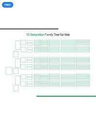 Free 10 Generation Family Tree Template For Kids Tree