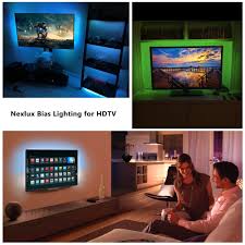 Nexlux Tv Backlight 9 8ft Black Usb Led Strip Lights Kit Tv Lights 20 Colors 5050 Leds Bias Lighting With 44key Ir Tv Lighting Tv Backlight Led Strip Lighting