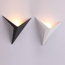 Us 18 8 53 Off Modern Minimalist Triangle Shape Led Wall Lamps Nordic Style Indoor Wall Lamps Living Room Lights 3w Ac85 265v Simple Lighting In Led