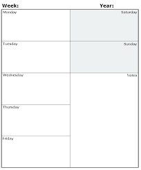 Diary Calendar Template Weekly Paper Templates Free Excel