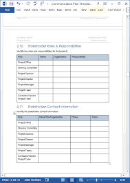 communication plan template ms office