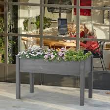 Angeles Home 48 In L X 24 In W X 30 In H Gray Raised Garden Bed With Legs Elevated Wooden Planter Box For Outdoor Plants