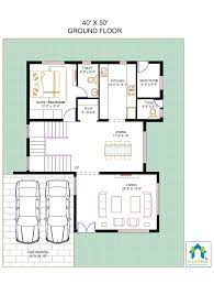 floor plan for 40 x 50 plot 3 bhk