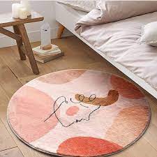 cute pink round bathroom rugs 2ft faux