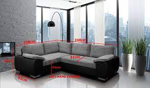 corner sofa bed enzo grey black brown
