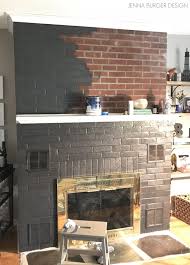diy painted brick fireplace jenna