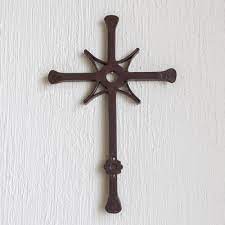 Wrought Iron Wall Cross Artisan Crafted