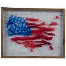 painted united states framed wall decor