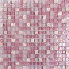Pink Glass Stone Tile Mosaic Square 3 5