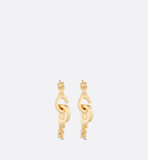 cd lock earrings gold finish metal