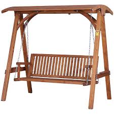 Outsunny Wooden Garden Swing Chair Seat