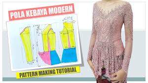 Trend pola baju gamis model duyung. Pecah Pola Kebaya Modern Pesta Pattern Making Tutorial Pola Menjahit Pakaian Kebaya Brokat Pola Pakaian