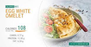 egg white omelet calories in 100g or