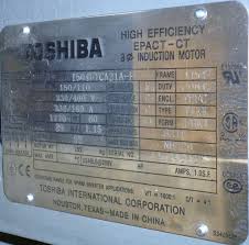 Toshiba 1504ftca21a P 150 Hp 1800 Rpm 230 460 Volts 3 Ph Tefc 445t New Surplus Electric Motor At Dealers Industrial