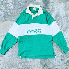 vine 80s polo rugby coca cola shirt