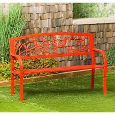 Red Metal Outdoor Bench 8mb120rd