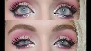 modern pink glittery gyaru makeup