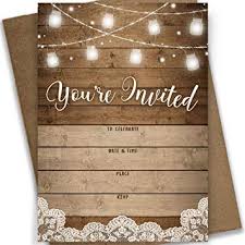 Amazon Com Youre Invited Rustic Fill In Party Invitations 25