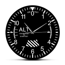 An aneroid barometer designed to register changes in atmospheric pressure accompanying changes in altitude. Classic Altimeter Round Wall Clock Modern Altimeter Instrument Style Wall Clock Pilot Air Plane Altitude Measurement Home Decor Wall Clocks Aliexpress