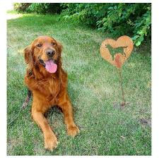 Lab Dog Rustic Metal Heart Pet Memorial