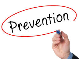 prevention with hand writing word