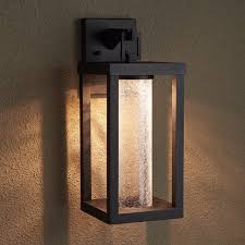 An elegant, modern design by their styling of boxy shades covering the light source. Topping Outdoor Entrance Wall Sconce Single Led Light Black Outdoor Lighting Lighting