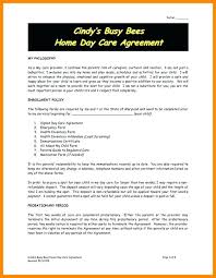 Home Daycare Contract Template Free Templates Child Care Family
