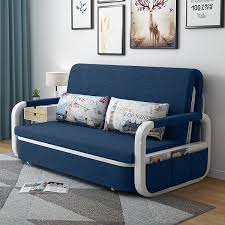 Blue Sleeper Sofa Bed Loveseat Cotton