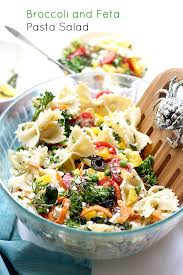 bowtie pasta salad with broccoli feta