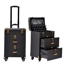 professional makeup box with trolley