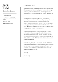 curriculum director cover letter