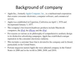 Apple Background Of Company