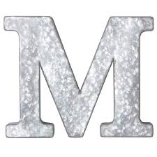 12 Galvanized Metal Monogram Wall Decor M