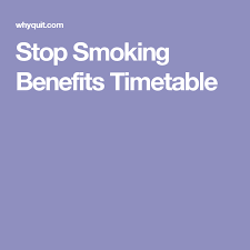 Stop Smoking Benefits Timetable For Liz Stop Smoking