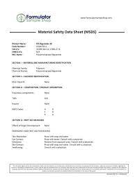 data sheet msds formulator sle