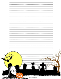 Printable Halloween Lined Border Paper Free Here Comes Halloween