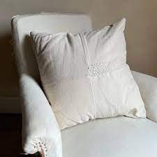 Ecru Hand Stitched Large Cushion