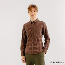 Hang-Ten-男裝-牛津紡簡約時尚襯衫-棕色| 襯衫| Yahoo奇摩購物中心