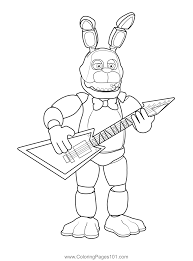 Scary characters from 5 nights at freddy's. Bonnie The Rabbit Fnaf Coloring Page For Kids Free Five Nights At Freddy S Printable Coloring Pages Online For Kids Coloringpages101 Com Coloring Pages For Kids