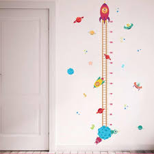 Diy Outer Space Planet Pilot Rocket Growth Chart Home Decor Height Measure Wall Stickers Kids Boy Room Baby Nursery Mural