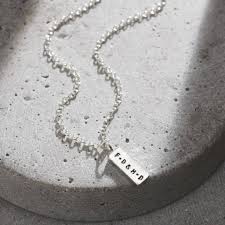 personalised men s silver necklace