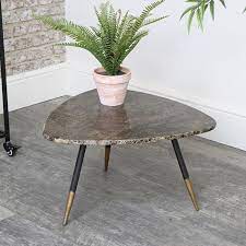 Brown Marble Side Coffee Table