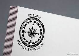 Compass Ex Libris, Book Stamp, Ex Libris Stamp, Library Stamp, Ex-libris  Rubber Stamp, Bookplate Stamp, Custom Rubber Stamp - Etsy