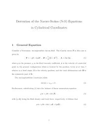 Derivation Of Navier Stokes Equation