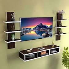Brown Wooden Wall Mount Tv Unit