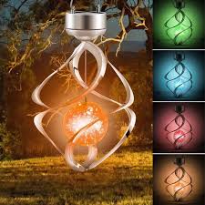 solar led color changing wind chime